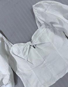 Chic White Puff Sleeve Top