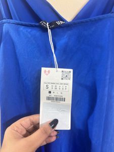 Zara Blue Satin Dress