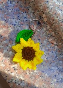 Crochet Sunflower Keychain