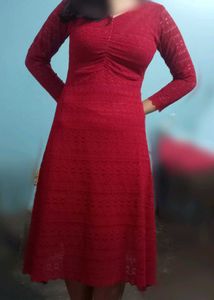Red Midi Dress - Elegant & Chic