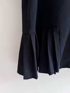 Elegant Black Pleated Hem Top