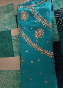 Teal Embellished Saree