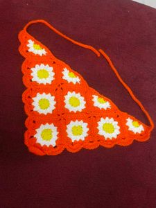 Handmade Crochet Daisy Bandana