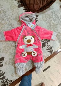 Baby Pink Teddy Bear Snowsuit