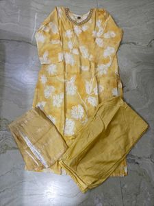 Yellow Floral Kurta Set