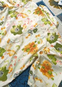 Pretty Flowers Print Shirt Style Cream Colour Top