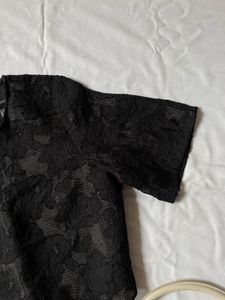 Black Floral Lace Top