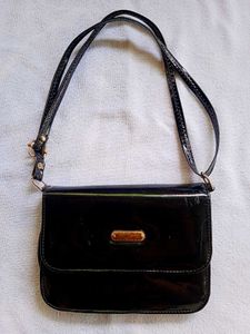 Black Patent Leather Shoulder Bag