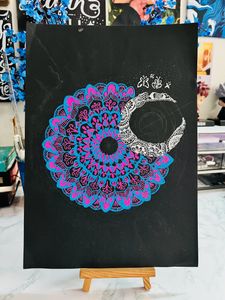 Moon Flower Mandala A4