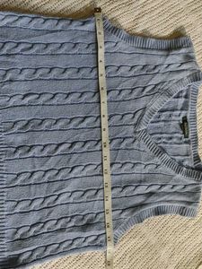 Blue Cable Knit Sweater Vest