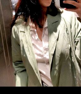 Light Olive Green Women Coat 🧥
