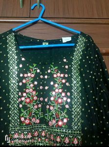 Embroidered Black Kurta