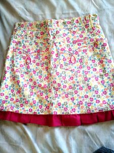 Floral Denim Mini Skirt