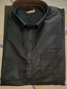 No Fuss Smart Fit Black Full Sleeves Shirt