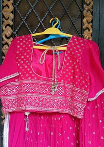 Red Embroidered Lehenga Skirt