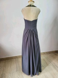 Elegant Navy Halter Gown