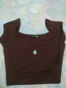 Brown Tokyo Tales Crop Top