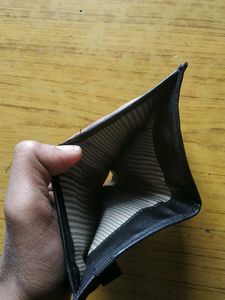 Simple Black Wallet Double fold