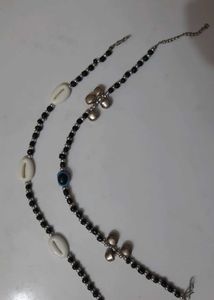 Boho Beaded Anklets - Set of 2