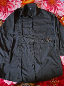 korean black oversized shirt