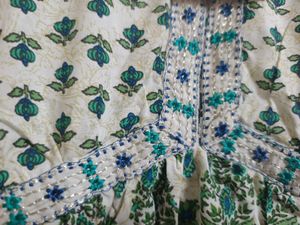 Green Print Midi Dress