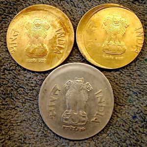₹5 Brass &amp; ₹1 FSS Error Coins