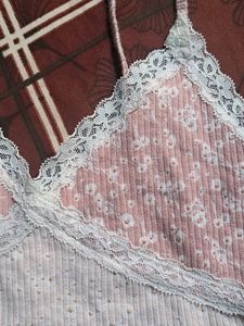 Cute Pink Lace Crop Top
