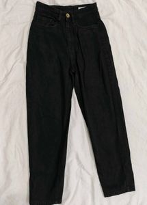 High-Waisted Black Jeans