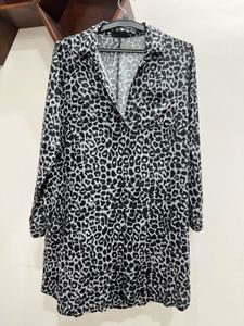 Leopard Print Shirt Dress
