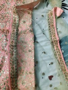Peach Embroidered Lehenga Set
