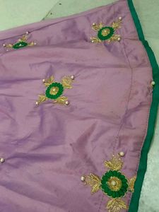 Beautiful Sea Green And Lavender Choli