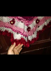 Combo Of Top And Handknitted Poncho