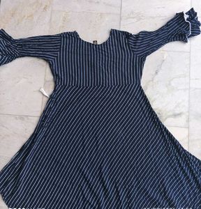 Striped Fit & Flare Dress