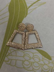Gold Geometric Drop Earrings