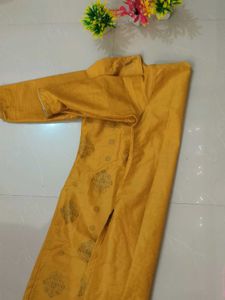 Elegant Yellow Printed Kurta