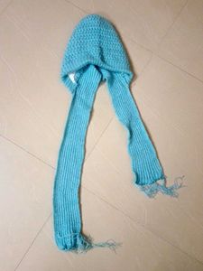 🟥Blue Knit Scarf Hat