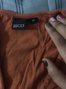 orange v nack crop top with adjustable strap