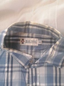 Classic Blue Cotton Shirt | Size 42