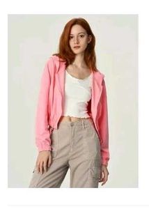 Urbanic Zip Up Drawstring Sweatshirt