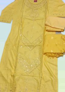 Yellow Embroidered Kurta Set