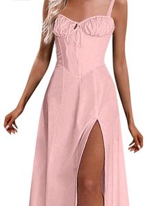 Pink Corset Style Midi Dress