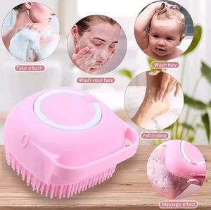 Silicone Bath Brush w Soap Dispenser Body Scrubber