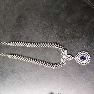 Elegant Blue Stone AD Necklace &amp; Earring Set
