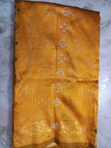 Partywear Gold Saree