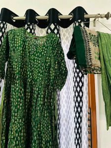 Green Printed Kurta Set