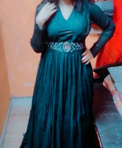 Teal Embellished Maxi Dress