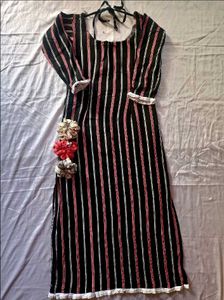 Ribbed Kurta Set