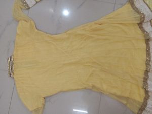 Elegant Yellow Embroidered Anarkali