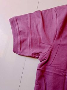 V Neck Mauve T Shirt (Pure Cotton)