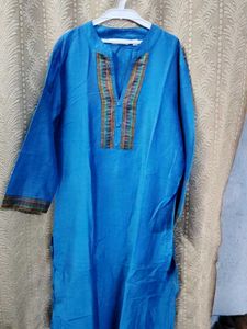 Blue Embroidered Kurta